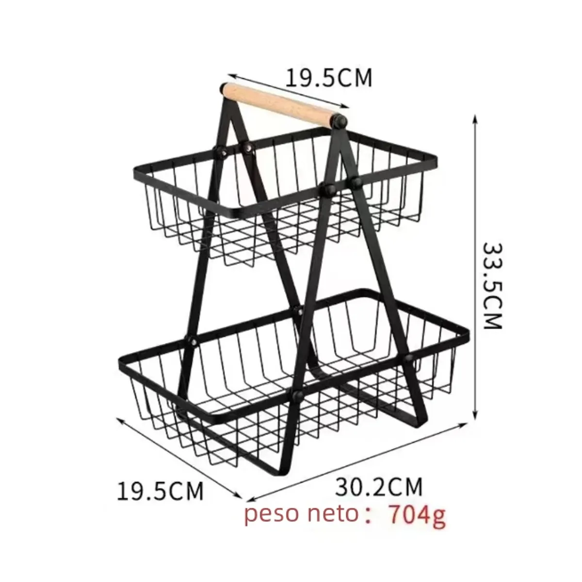 YOMYM - Cesta Frutas 2 Niveles Estante De Almacenamiento