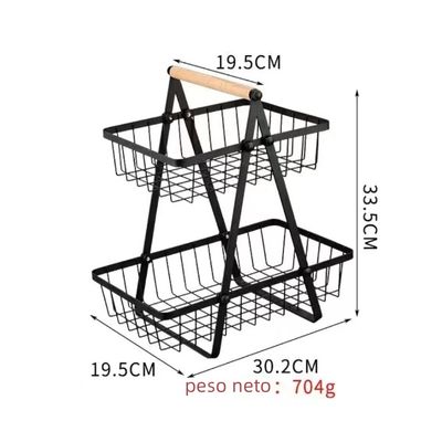 Imagen 2 del producto Cesta Frutas 2 Niveles Estante De Almacenamiento