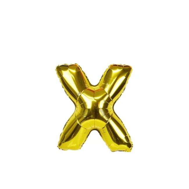 GENERICO - Globo Letra X Oro 16 pulgadas