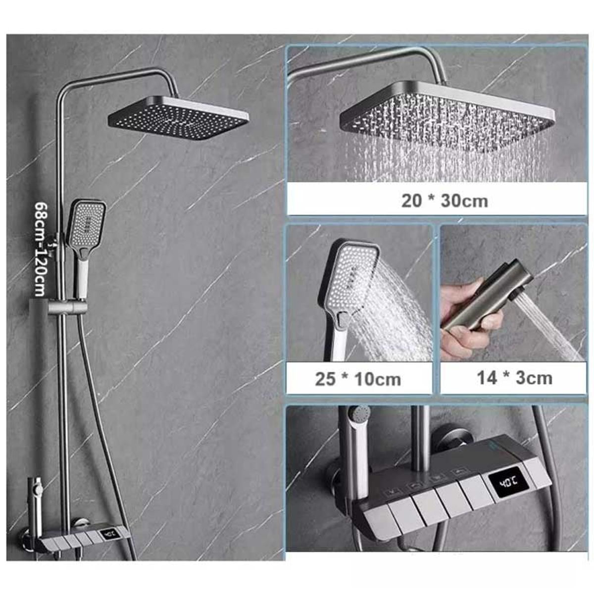 MUNDO MAGIA - Ducha Columna Visor Digital 4 Funciones Inox Y Bidet…