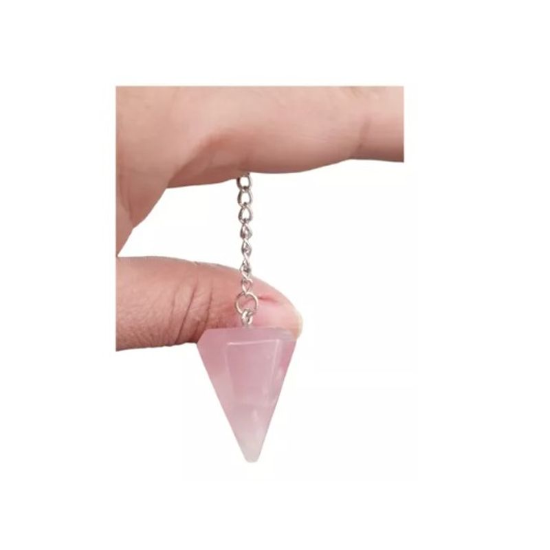 GENERICO - Péndulo Cuarzo Rosa Piedra Energética Reiki Adivinación