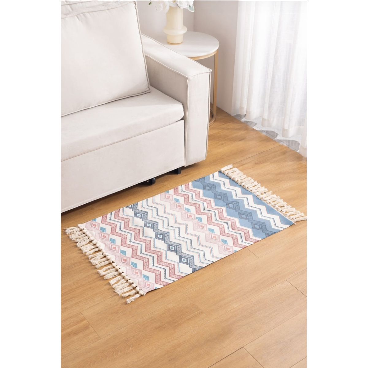 ANGELES DEL HOGAR - Alfombra de  Algodón  Bajada de Cama 60cm x 90 cm