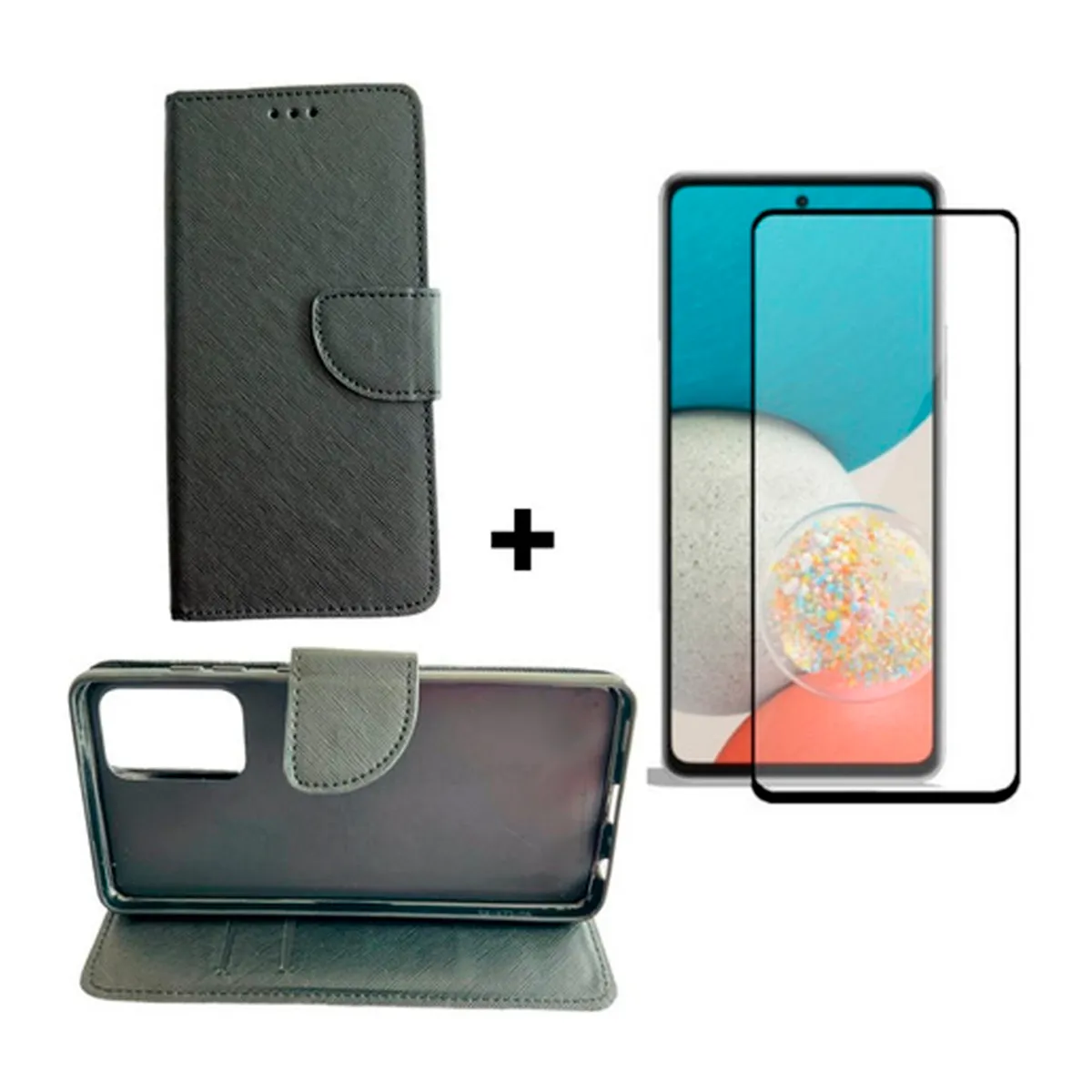 GENERICO - Carcasa Para Samsung A72 Flip Cover Agenda + Mica Lámina