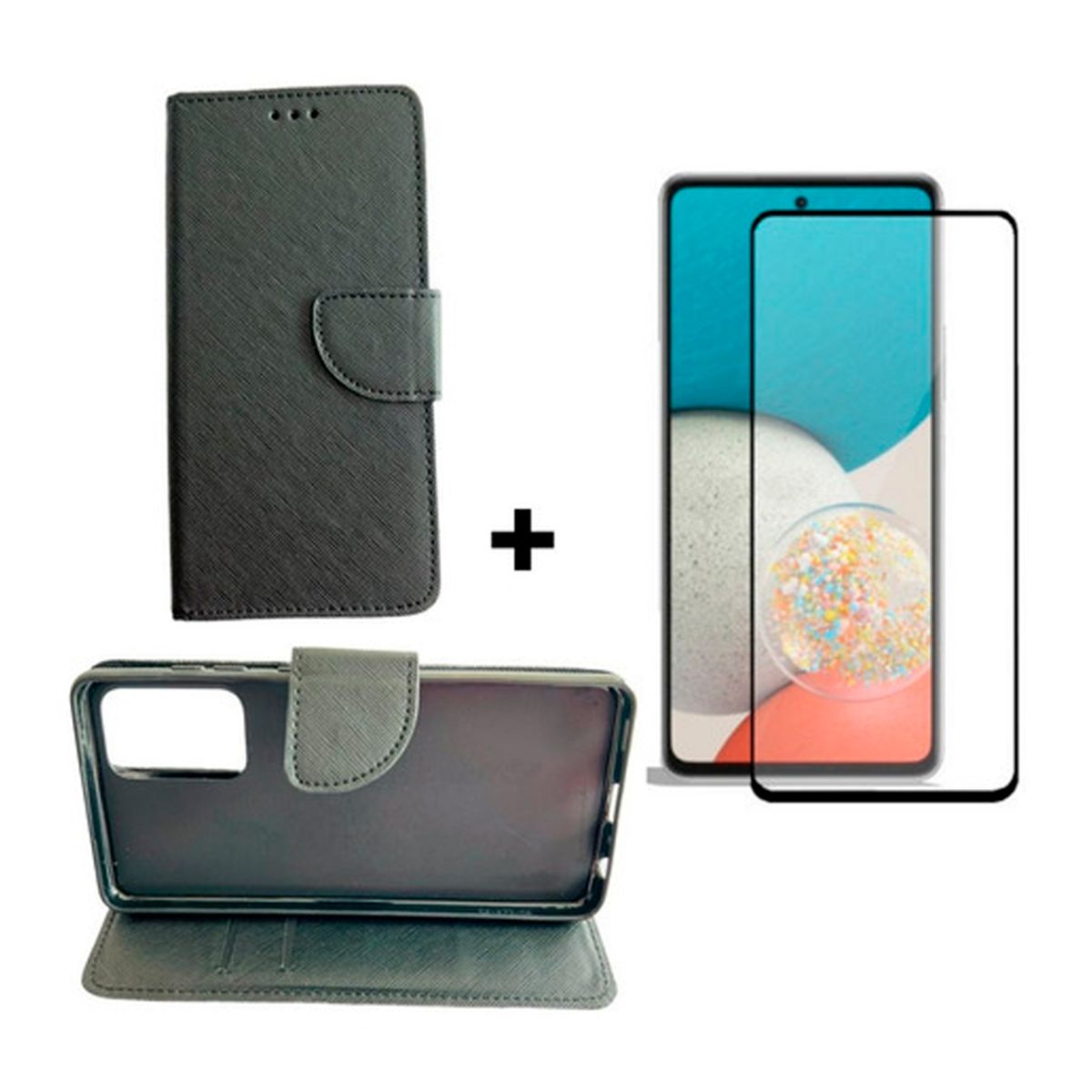 GENERICO - Carcasa Para Samsung A72 Flip Cover Agenda + Mica Lámina
