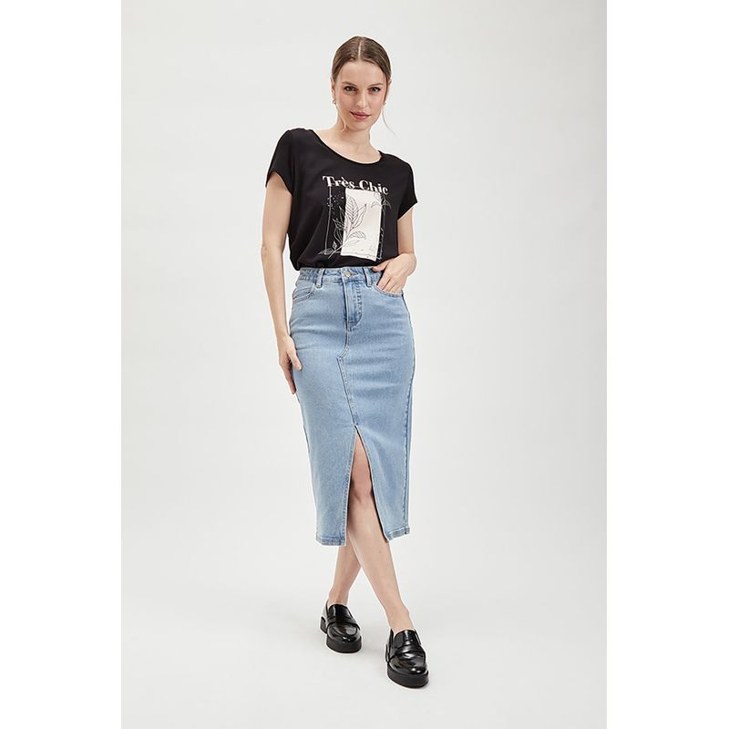 ASH - Falda Larga Celeste Mujer Ash