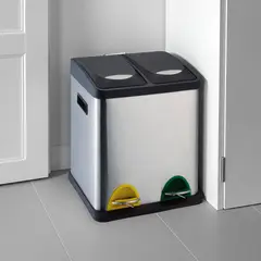 IGPRO - Basurero 16L Metalico Doble Acero Inoxidable