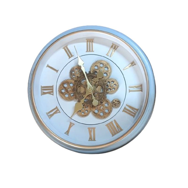 GENERICO - Reloj Mural Doble Mecanismo  Independiente Cobre Marco Celeste