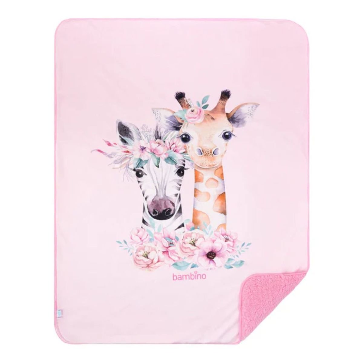 BAMBINO - Manta Frazada de Sherpa Fucsia Animales