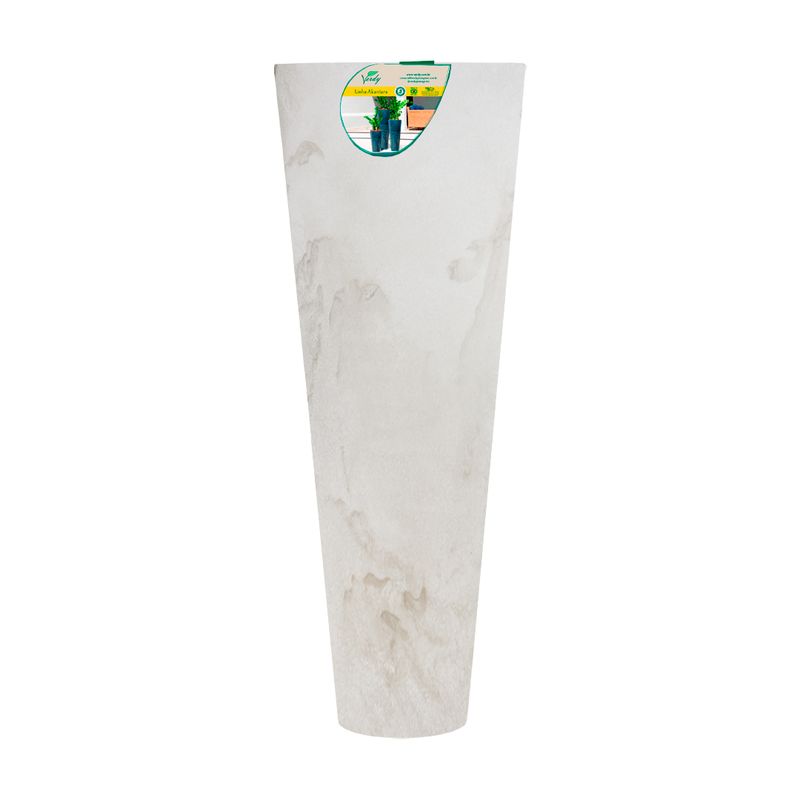 VERDY - Maceta Alcántara 32x100cms Blanco Efecto Marmoleado