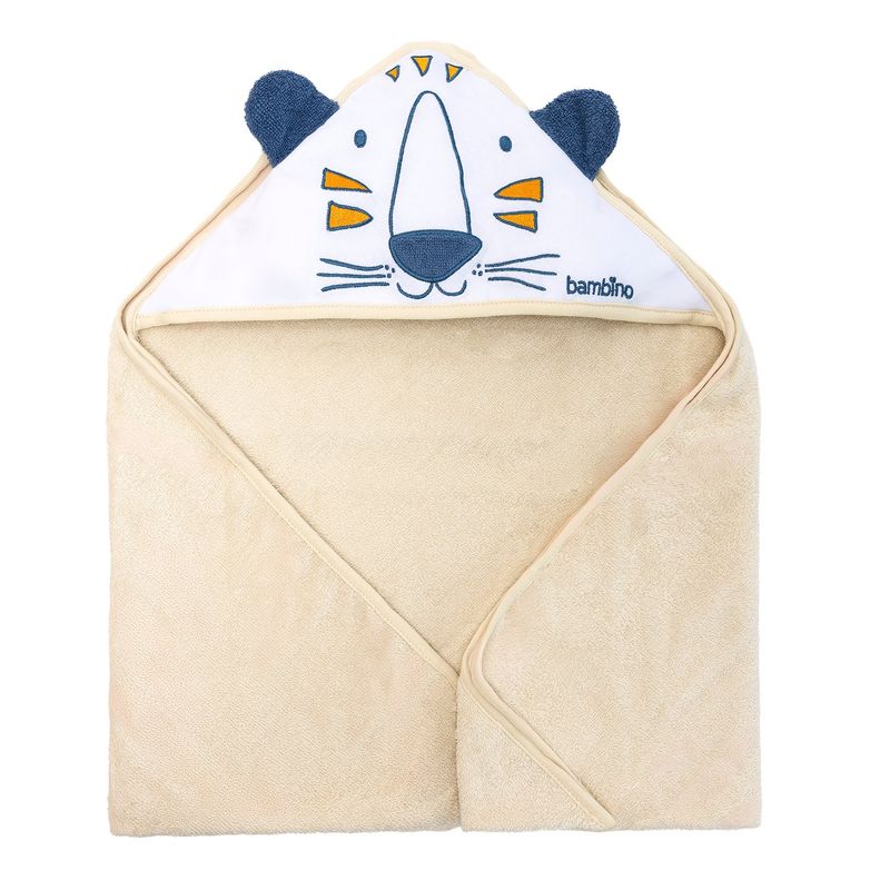 BAMBINO - Toalla con Capucha para bebé Beige Tigre
