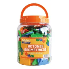 ADETEC - Juego Didáctico Botones Geométricos Para Hilar 100 Pz