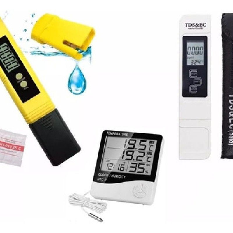 ROZENBERG SPA - Pack Medidor De Ph Digital + Medidor De Ec Tds + Higrómetro