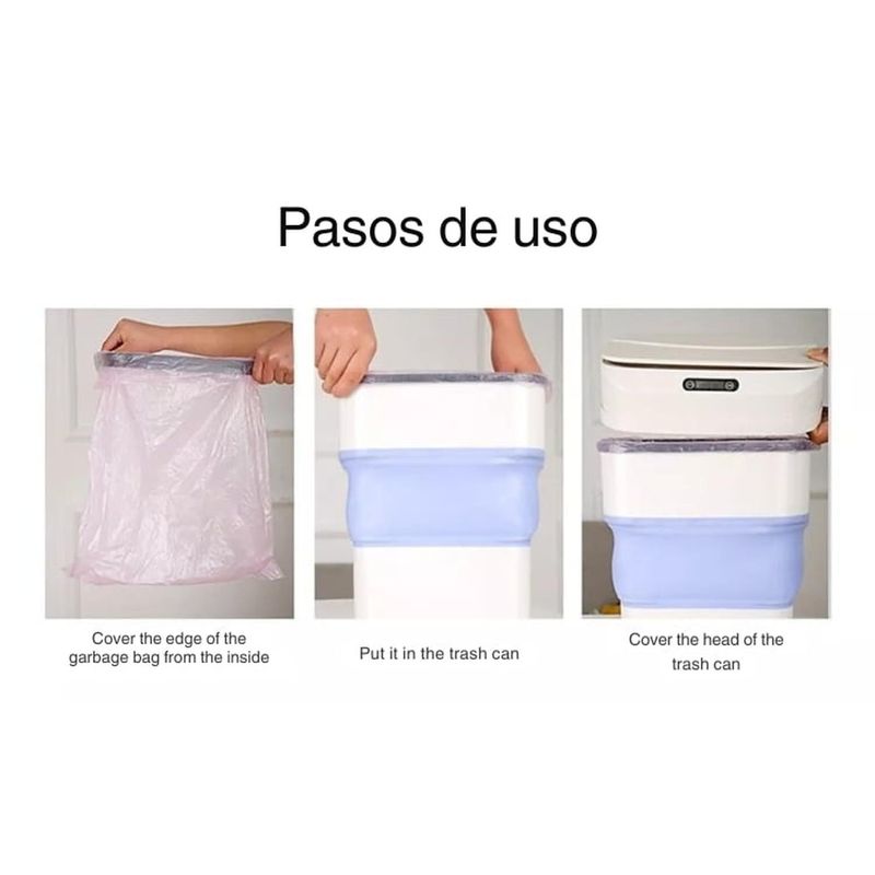 GENERICO - Cesto de Basura  Papelera  Automático  Celeste