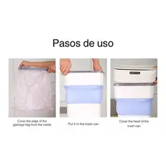 GENERICO - Cesto de Basura Papelera Automático Celeste