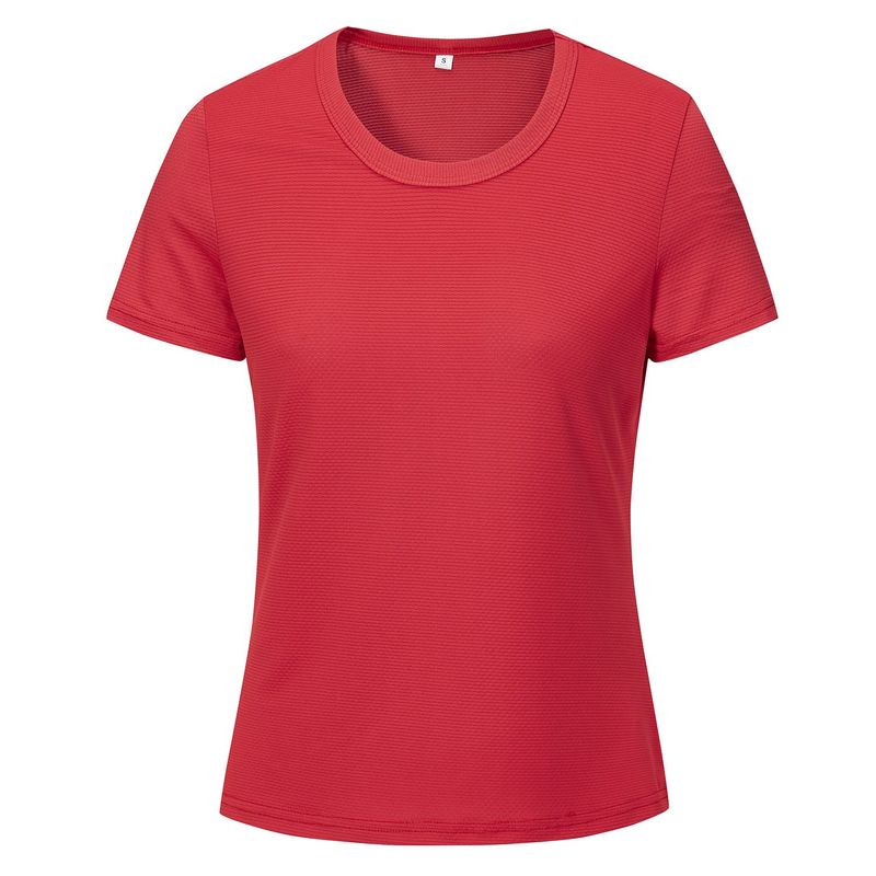 ANDESLAND OUTDOOR APPAREL - Polera Dry Fit Microperforado Manga Corta Sechurano Rojo Mujer_.