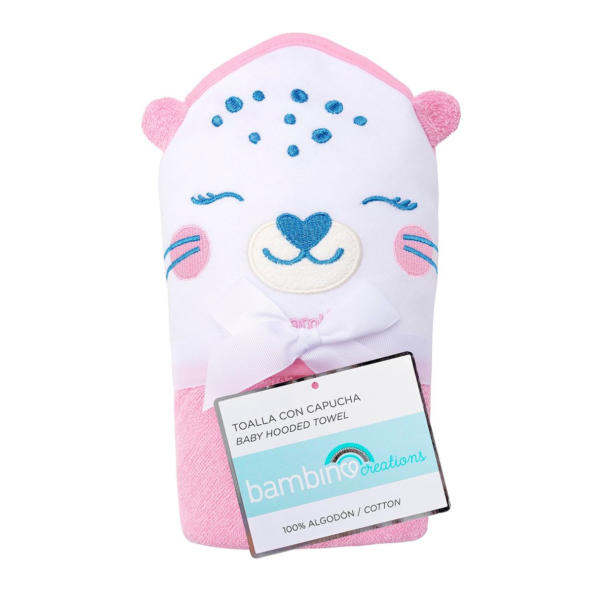 BAMBINO - Toalla con Capucha para bebé Rosado Chita