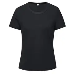 ANDESLAND OUTDOOR APPAREL - Polera DryFit Manga Corta Microperforada Deportiva Negro Mujer