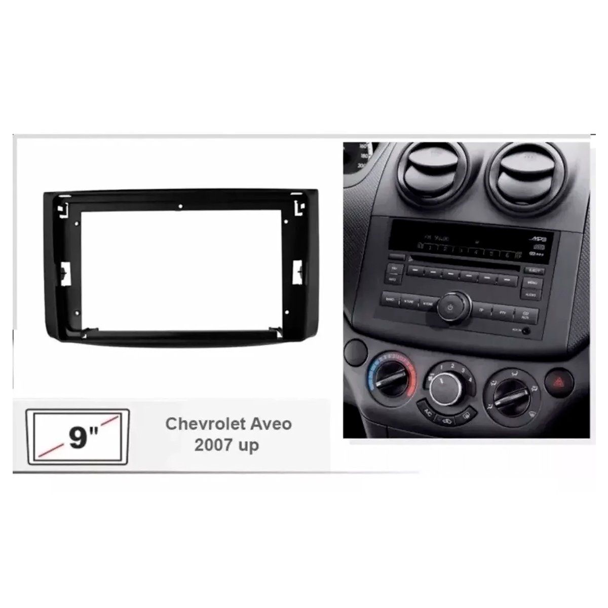 GENERICO - Bisel Adaptador Radio 9 Pulgadas Chevrolet Aveo - captiva 07