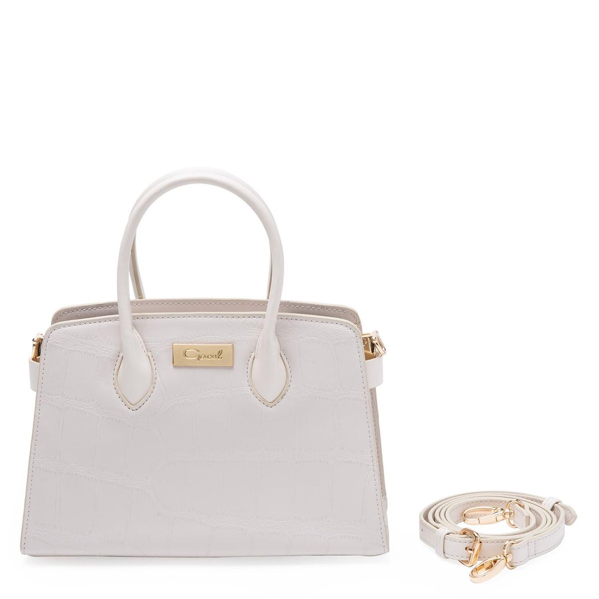 GACEL - Cartera - Mujer - Dos Asas Pequeña - Gacel - Off White