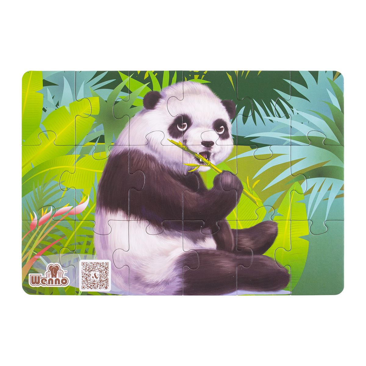 GENERICO - Puzzle Oso Panda 18 Piezas + Figura