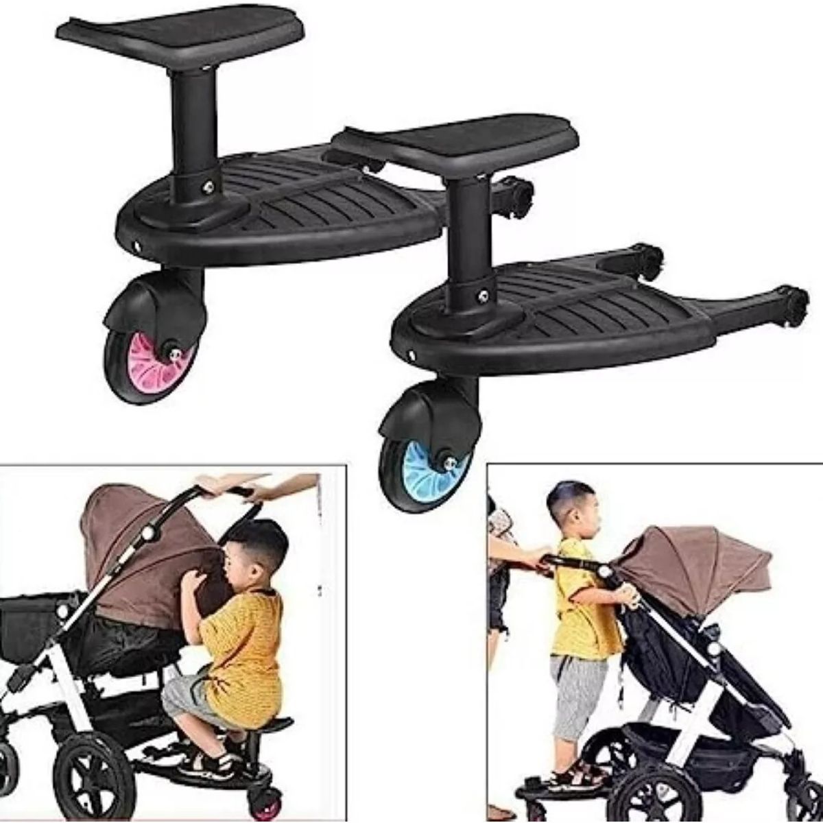 MUNDO MAGIA - Patineta Coches Con Asiento Hermano Mayor Color Negro
