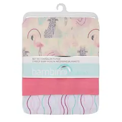BAMBINO - Set de 3 Pañales Tutos para bebé rosados flamencos