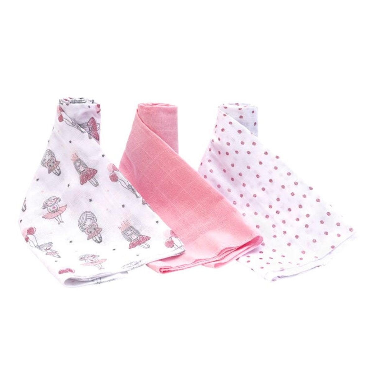 BAMBINO - Set de 3 Pañales Tutos para bebé rosado bailarinas
