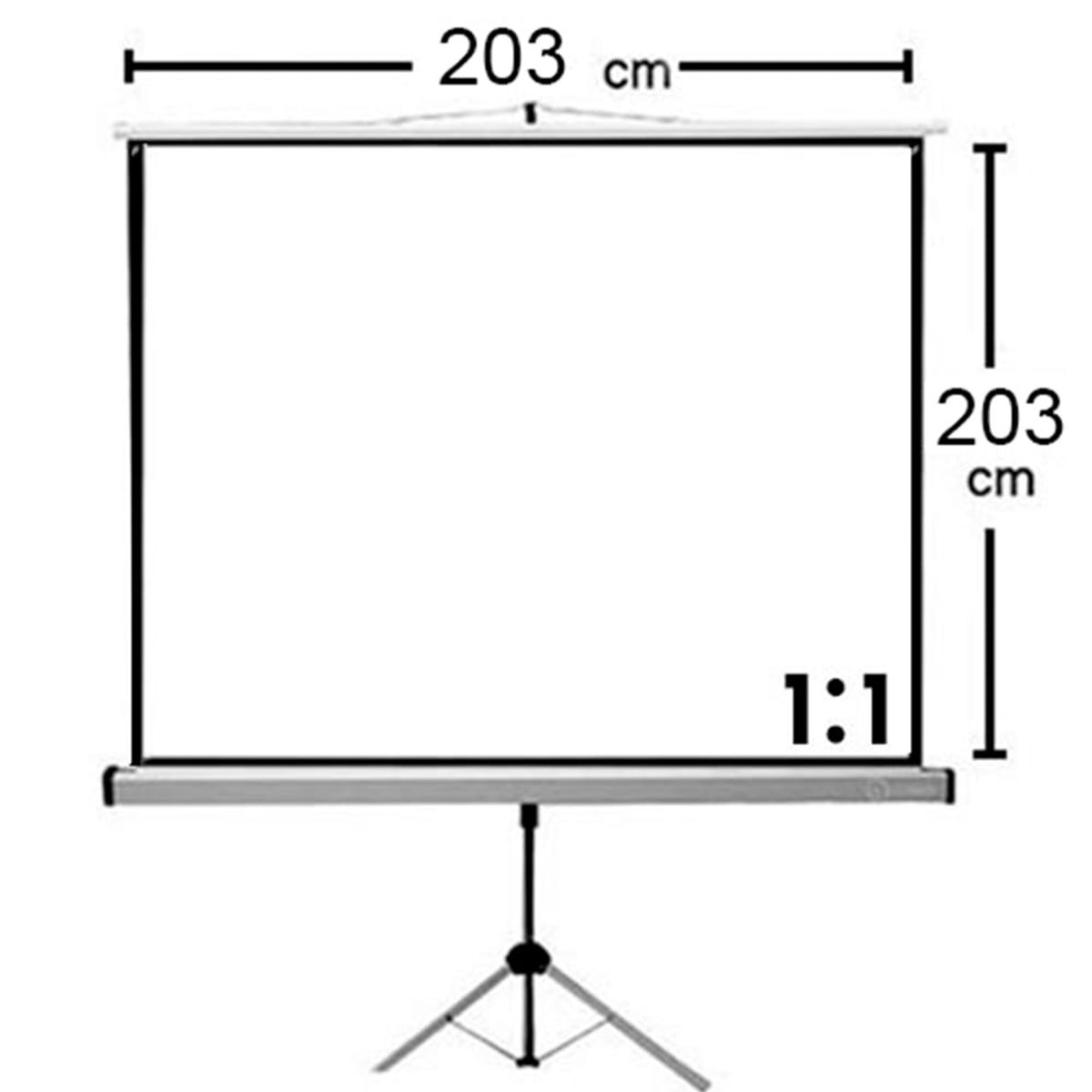 GENERICO - TELON CON TRIPODE 203X203cm mecanismo retractil