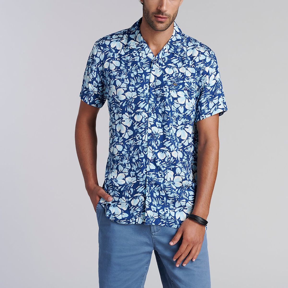 FEROUCH - Camisa Estampada Irving Fj Azul Ferouch