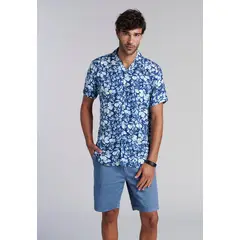 FEROUCH - Camisa Estampada Irving Fj Azul