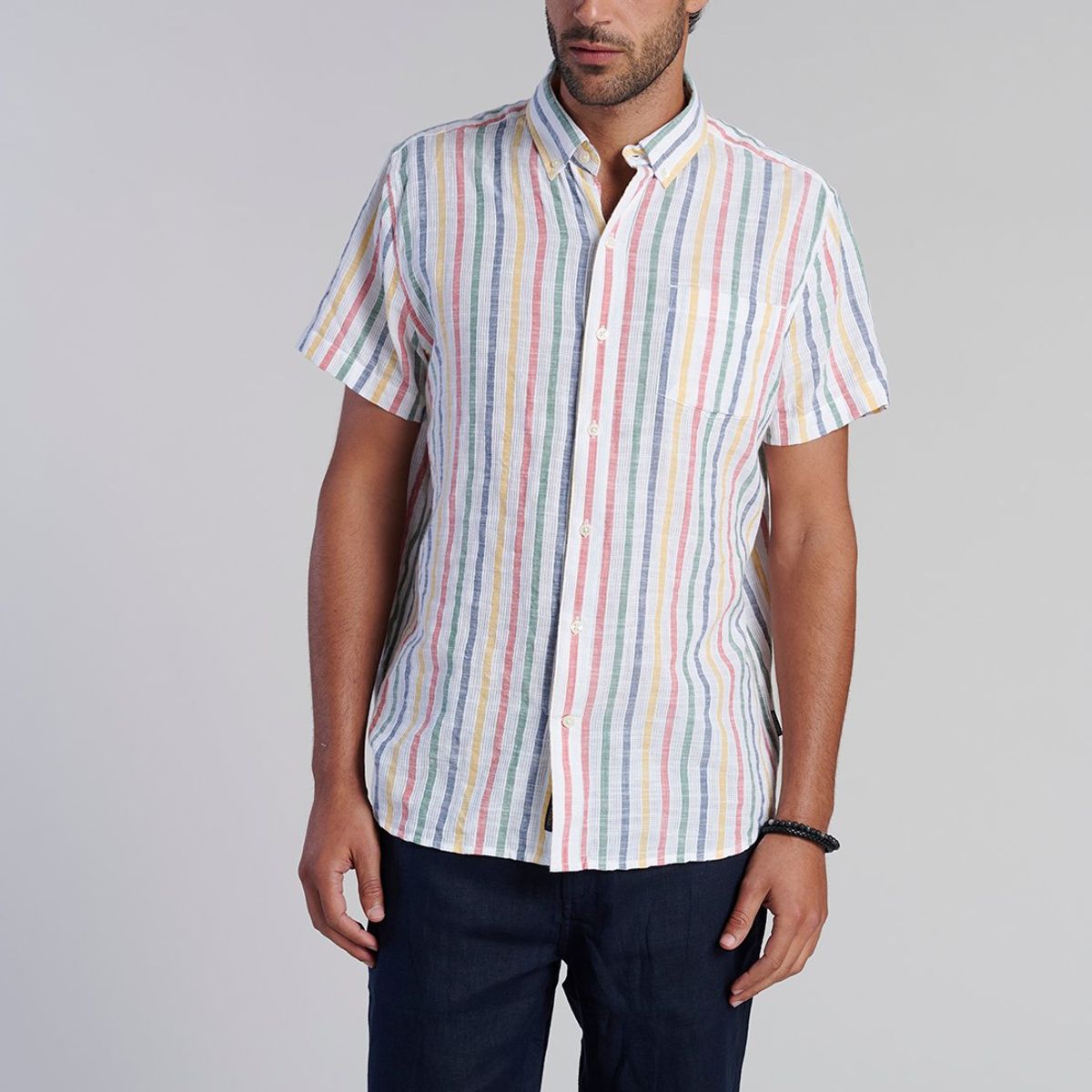 FEROUCH - Camisa Listada Color Fj Azul Ferouch