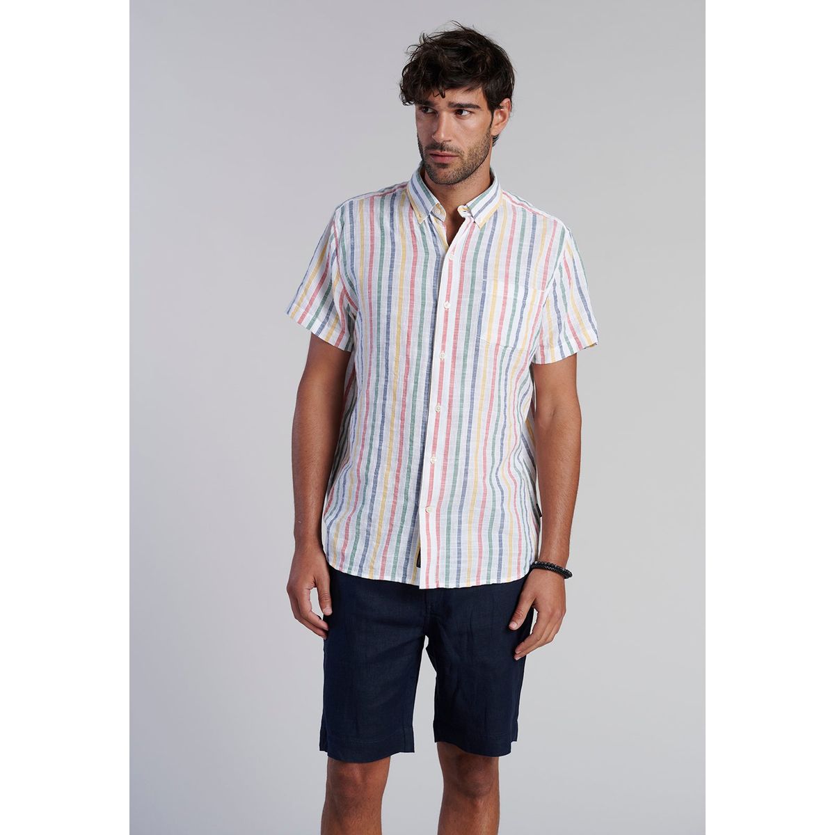 FEROUCH - Camisa Listada Color Fj Azul Ferouch