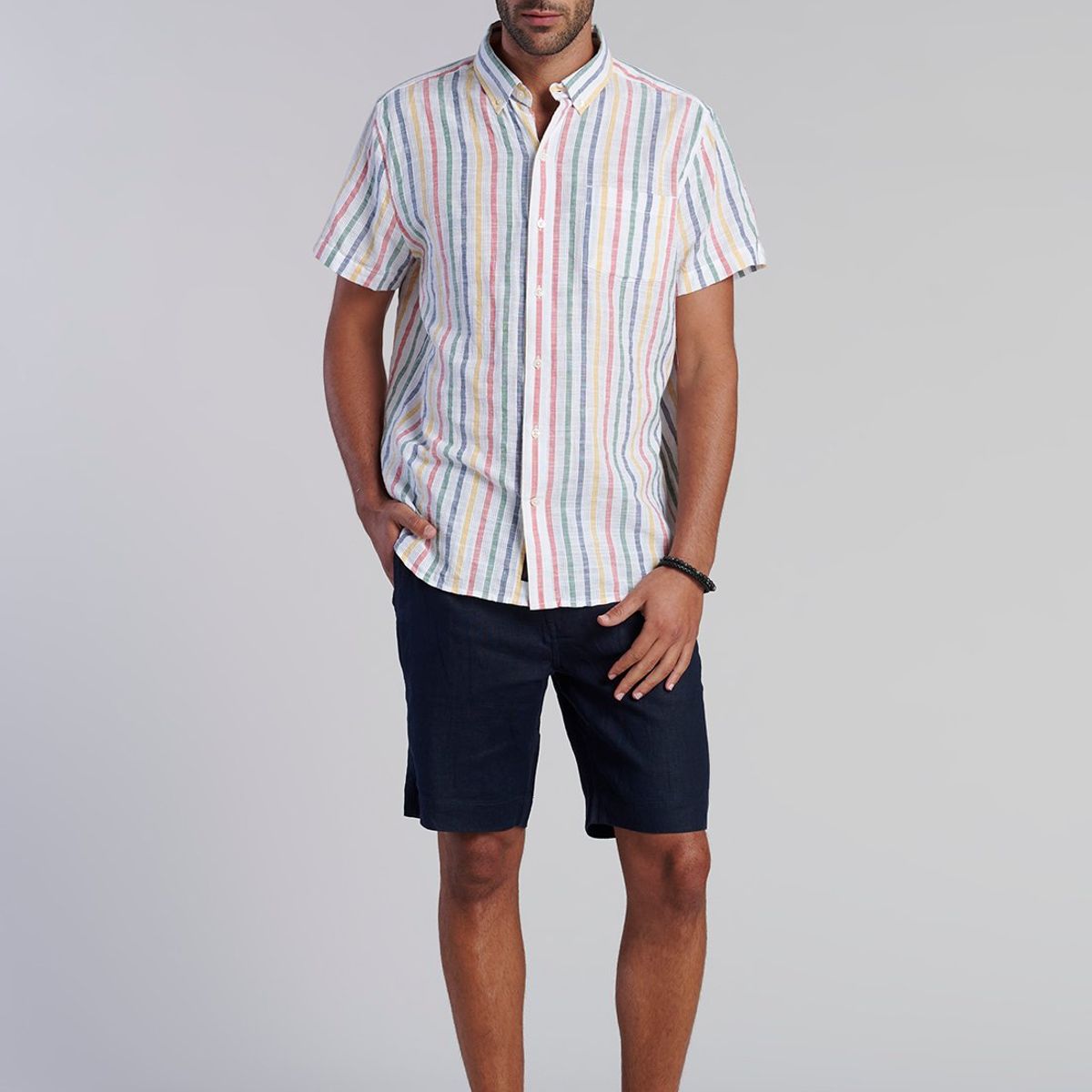 FEROUCH - Camisa Listada Color Fj Azul Ferouch