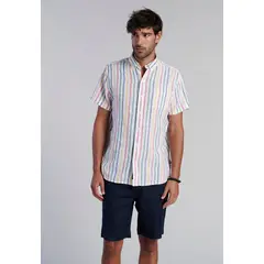 FEROUCH - Camisa Listada Color Fj Azul