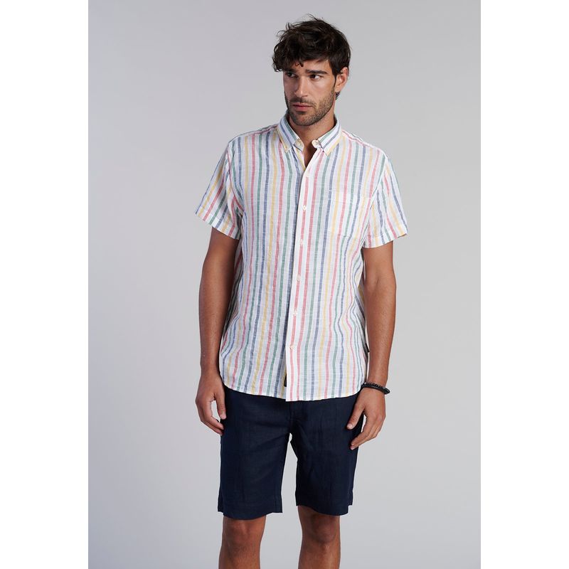 FEROUCH - Camisa Listada Color Fj Azul Ferouch