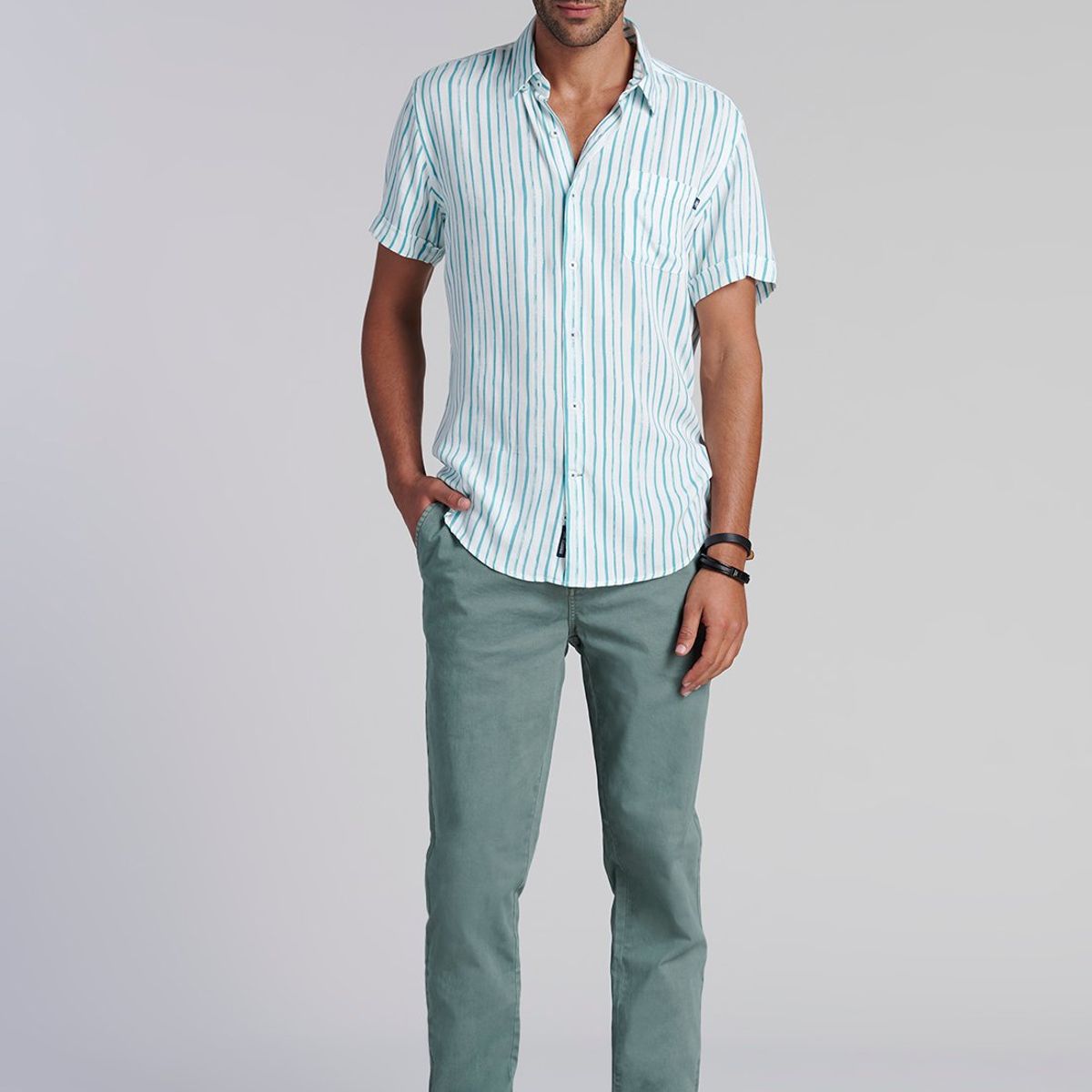 FEROUCH - Camisa Listada Dallas  F Verde Ferouch