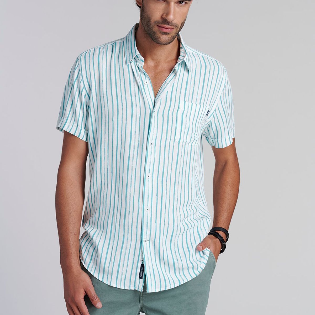 FEROUCH - Camisa Listada Dallas  F Verde Ferouch