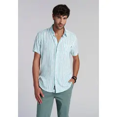 FEROUCH - Camisa Listada Dallas F Verde