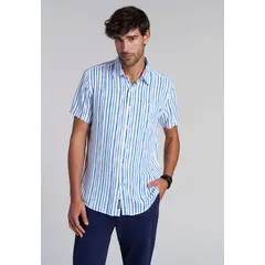 FEROUCH - Camisa Listada Dallas F Azul Ferouch_.