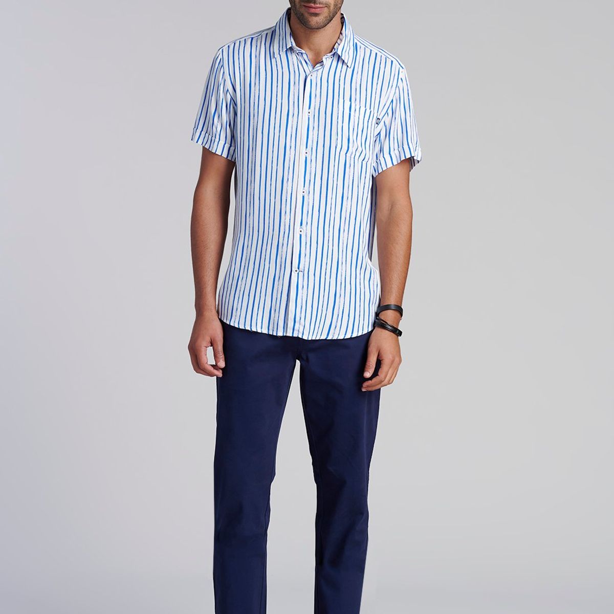 FEROUCH - Camisa Listada Dallas  F Azul Ferouch