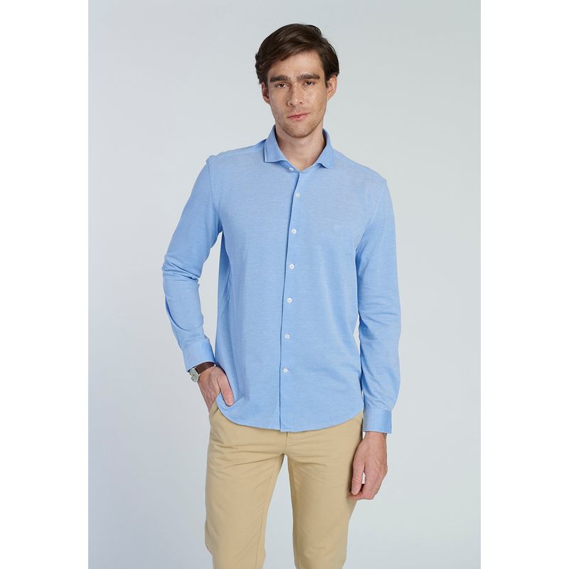 NEW MAN - Camisa Manchest Celeste New Man