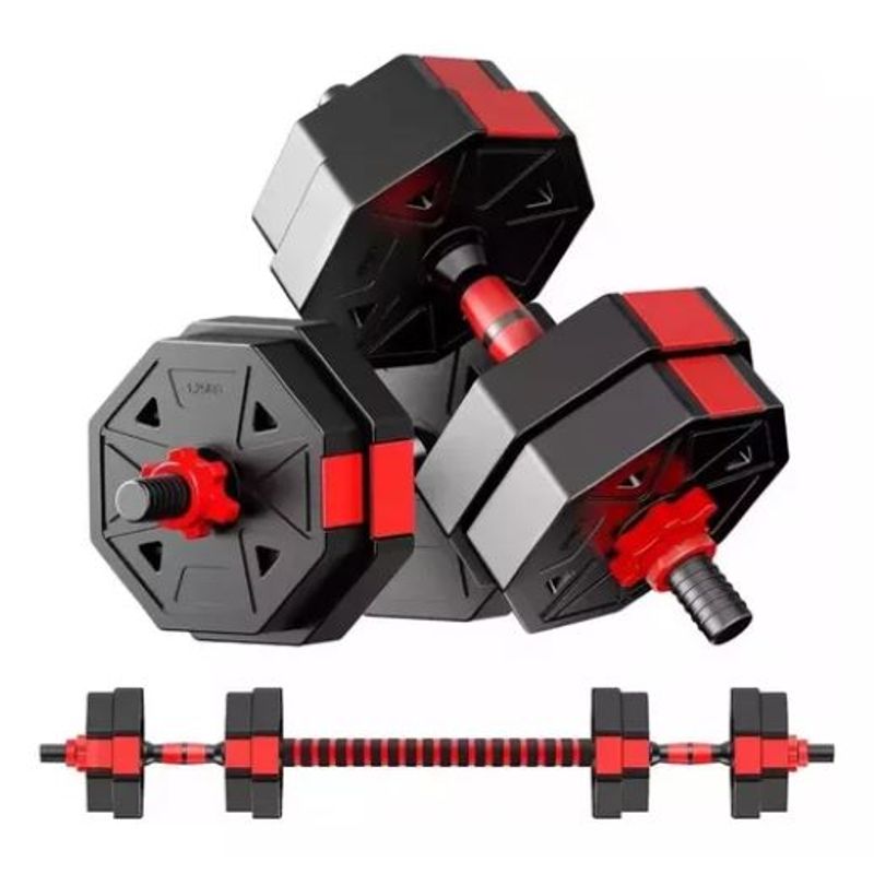 GENERICO - Set Mancuernas Y Barra Unibles 20kg Fitness Pesas Ajustables