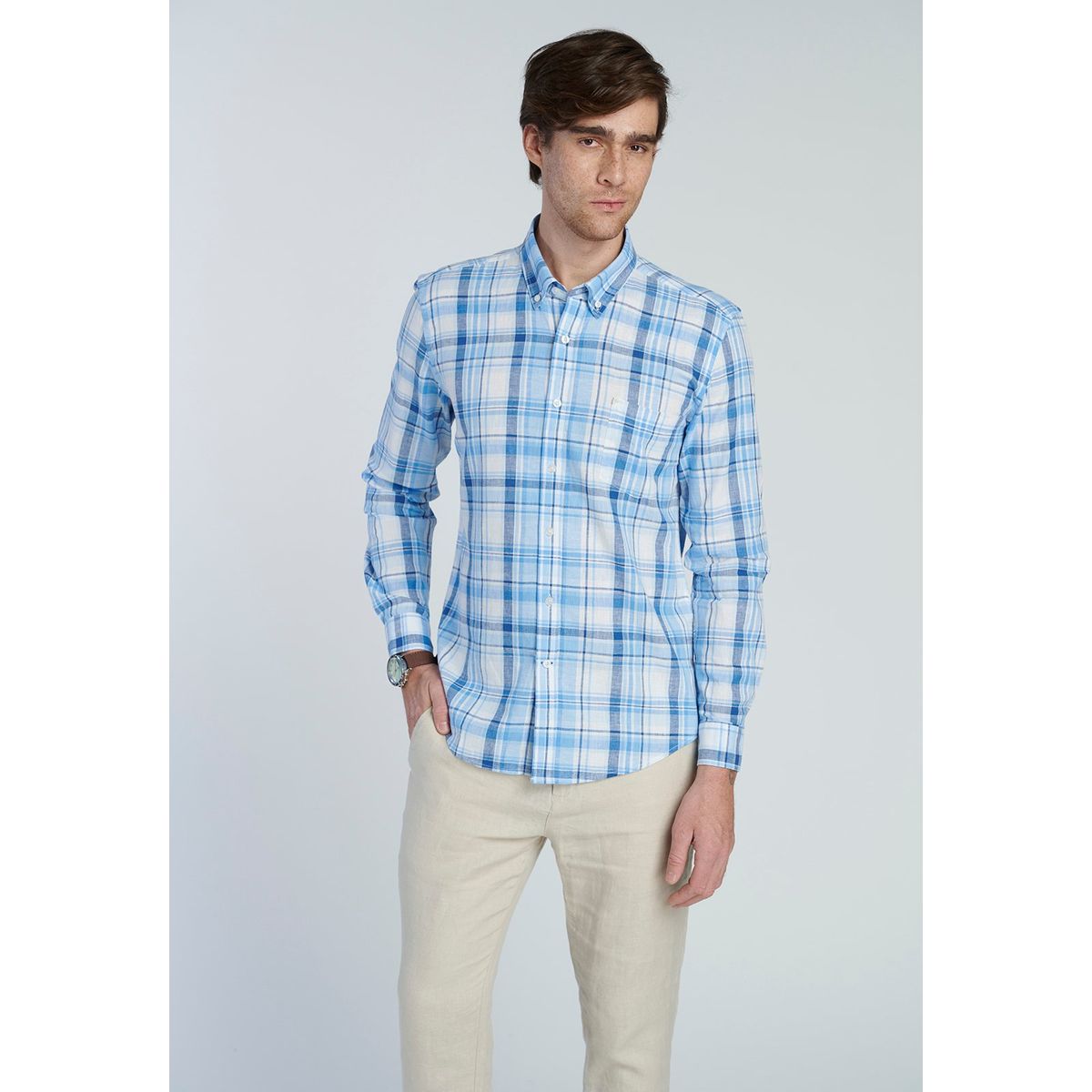 NEW MAN - Camisa Maxburg Azul New Man