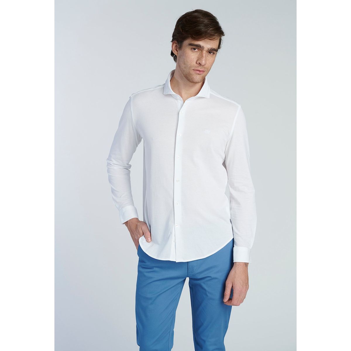 NEW MAN - Camisa Manchest Blanco New Man