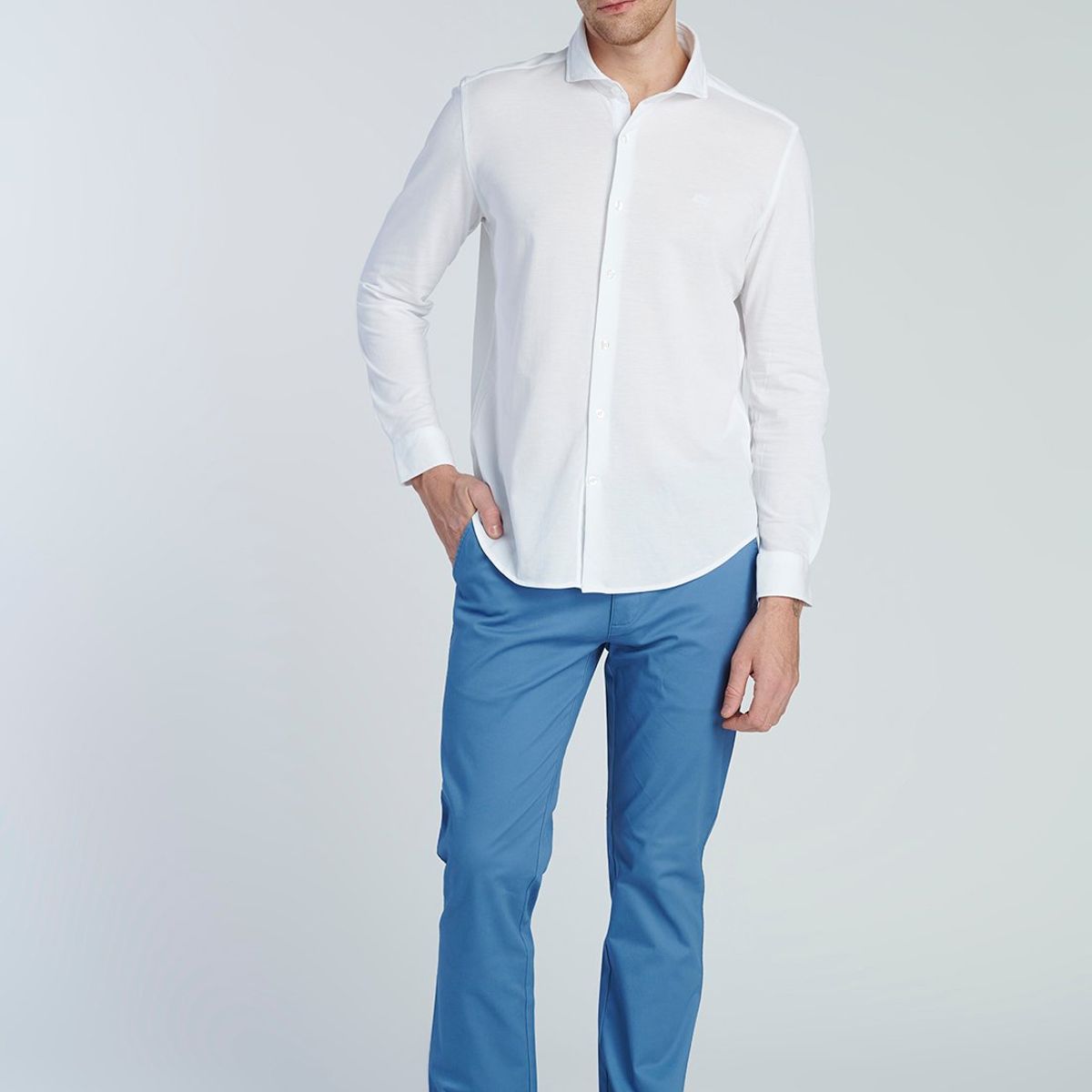 NEW MAN - Camisa Manchest Blanco New Man