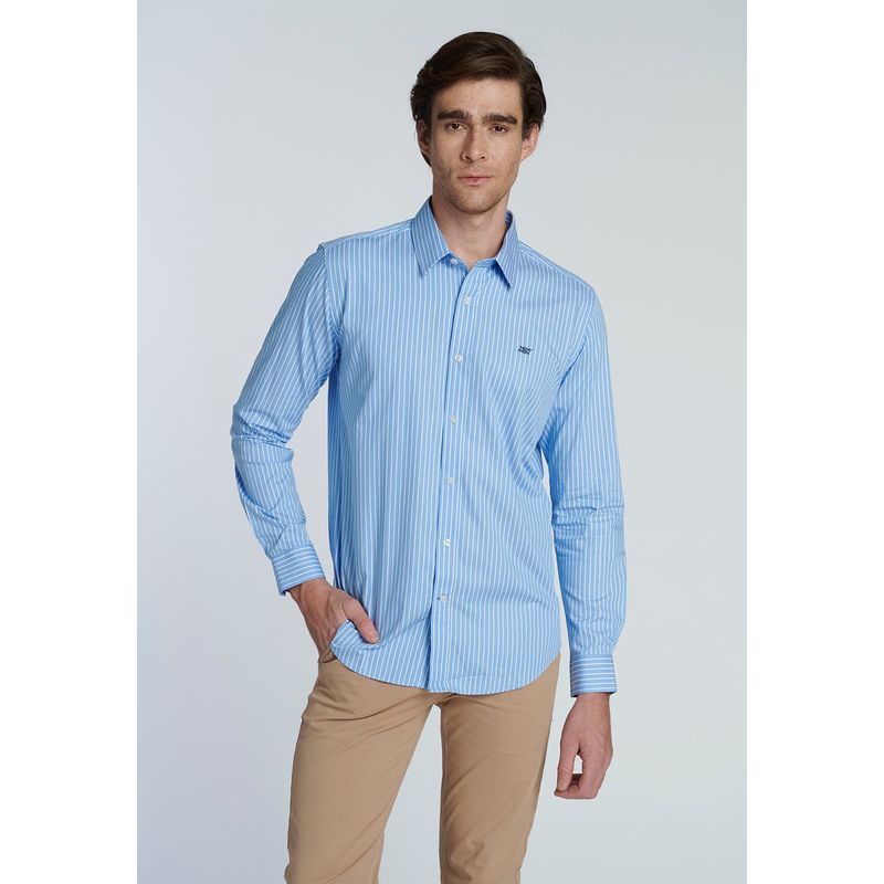 NEW MAN - Camisa Pisa Azul New Man