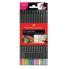 FABER-CASTELL - Lapices Supersoft Pastel Neon Faber Castell 12 Colores