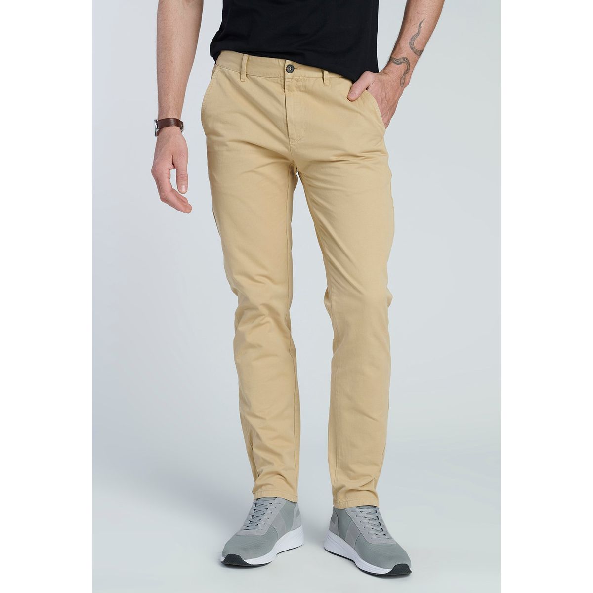 NEW MAN - Pantalon Lille Beige New Man