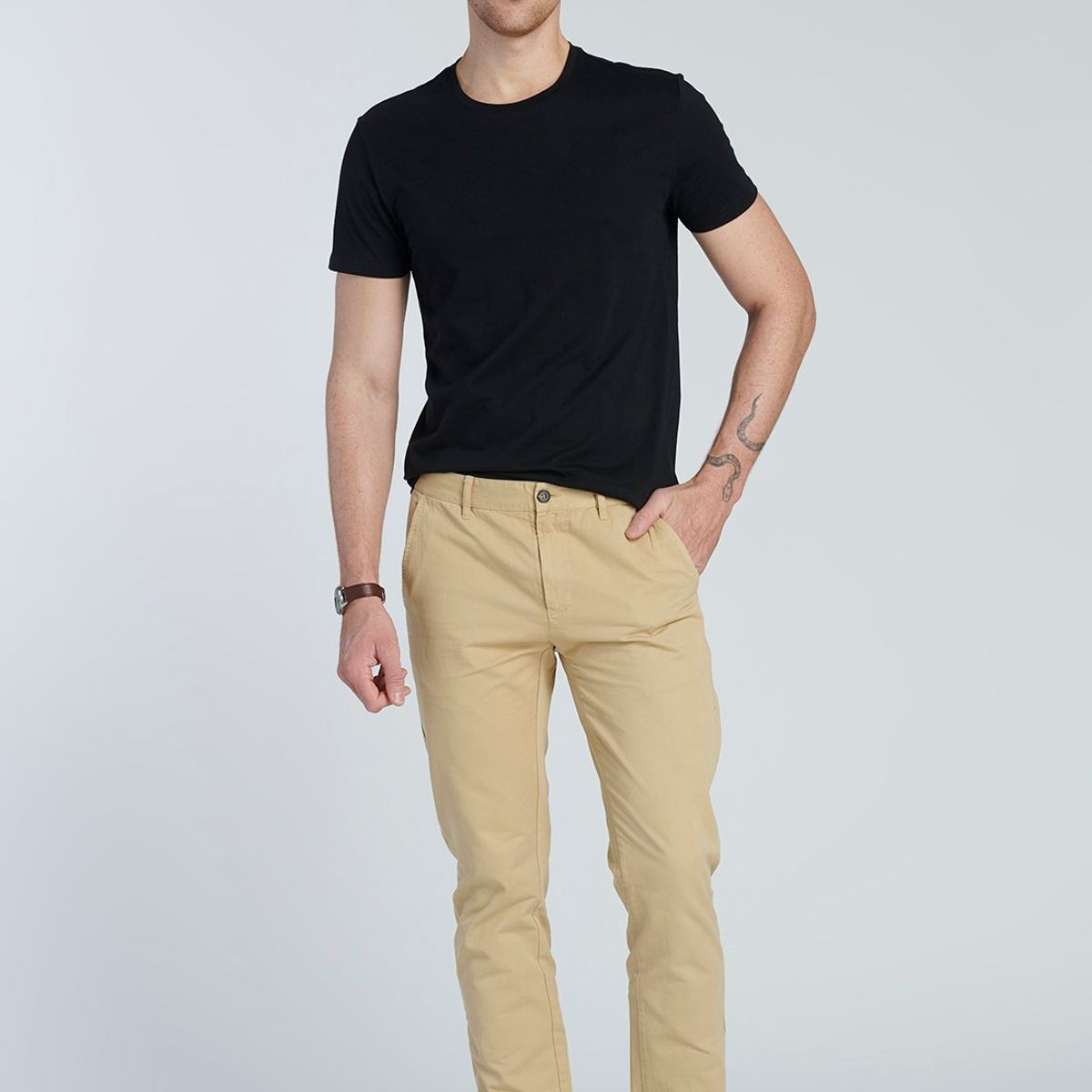NEW MAN - Pantalon Lille Beige New Man
