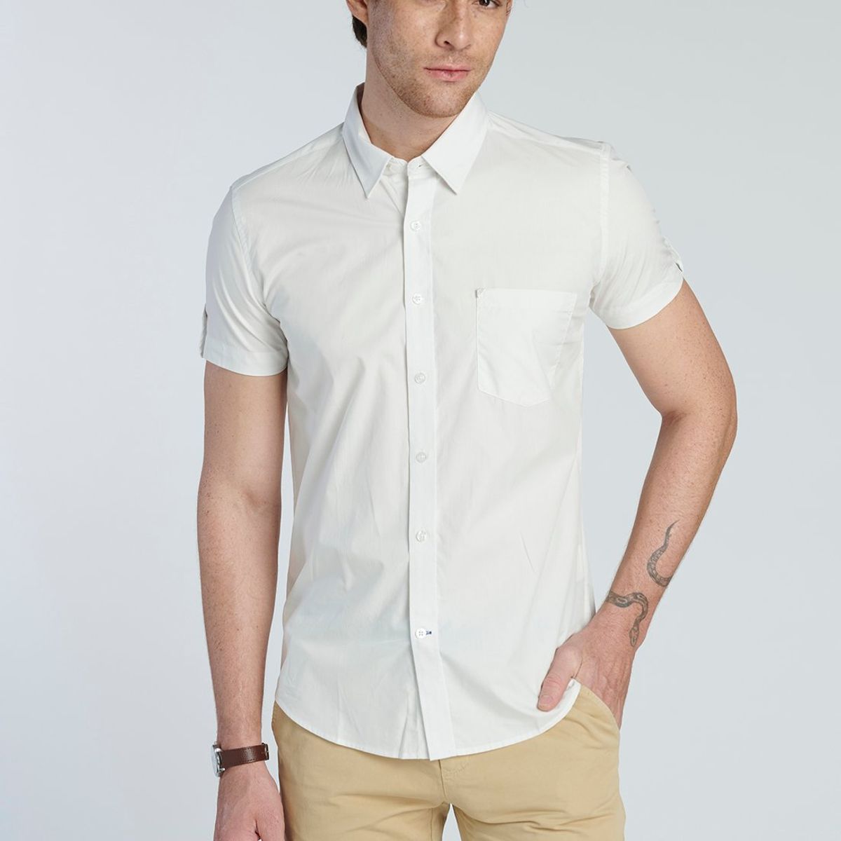 NEW MAN - Camisa Aylesbury Blanco New Man